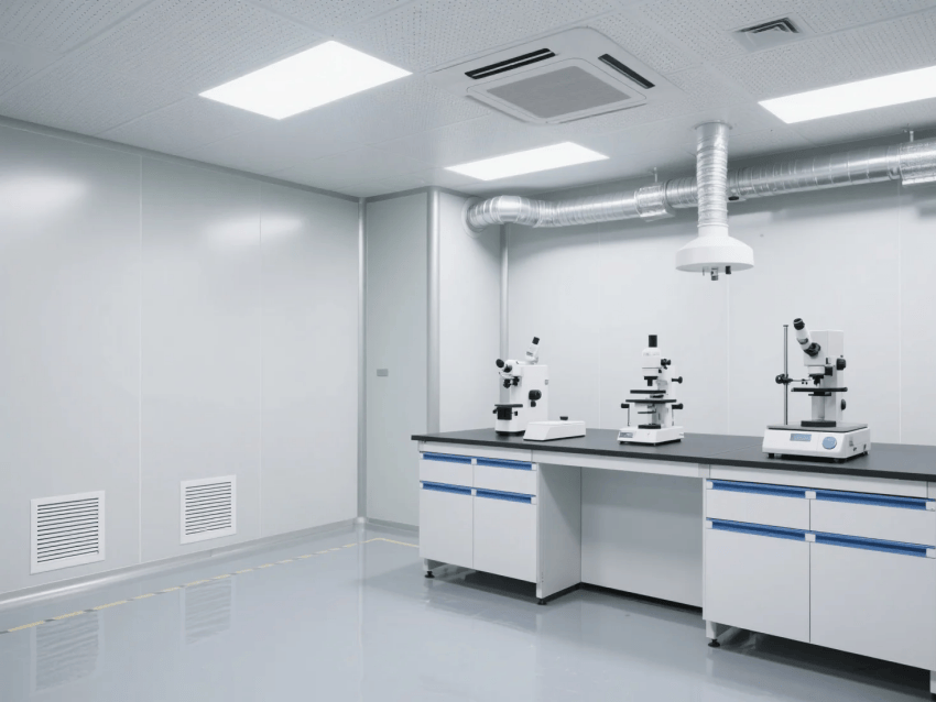 蚌埠實驗室裝修:1000平恒溫恒濕實驗室凈化裝修效果